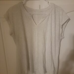 Maurices Light Gray Striped Short Sleeve Tee